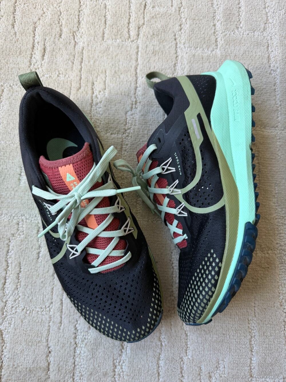 Nike React Pegasus Trail 4 Black Alligator Mint DJ6159 004 Womens